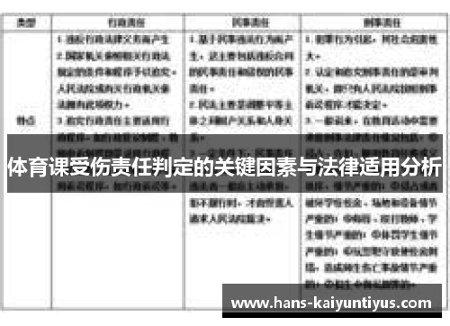 体育课受伤责任判定的关键因素与法律适用分析